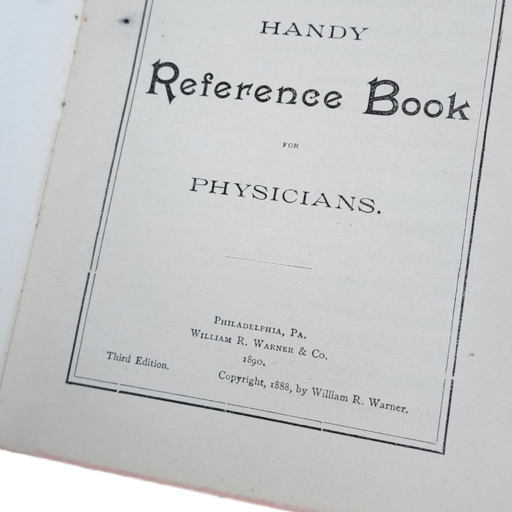 ANTIQUE x WM‎ R WARNER'S Therapeutic Reference Book small hardback circa 1890 - Picture 4 of 16